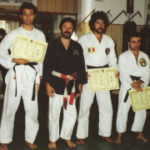 Con il M° Silvestri agli esami di cintura nera di Ju-Jitsu a Livorno nel 1992